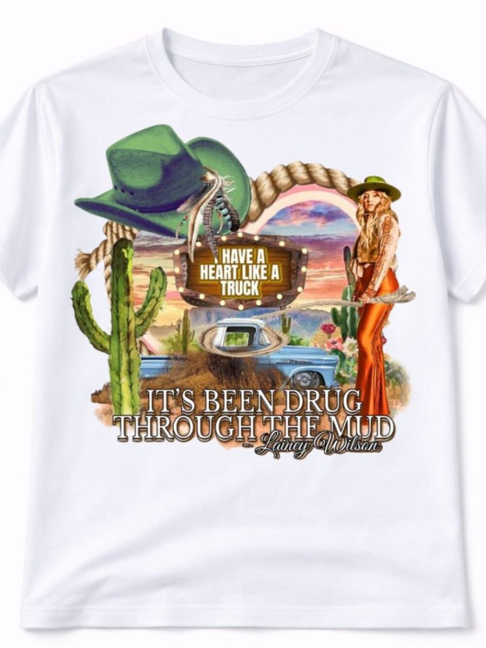 Heart Like A Truck Western Graphic T Shirt Trendy Boutique Style Tee Women White